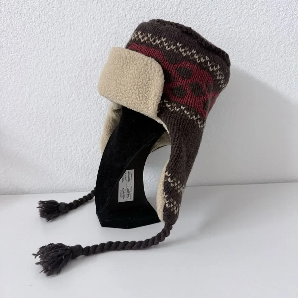 REI Wool Blend Nordic Trapper Hat Sherpa Lined Earflap Beanie Gorpcore Fair Isle